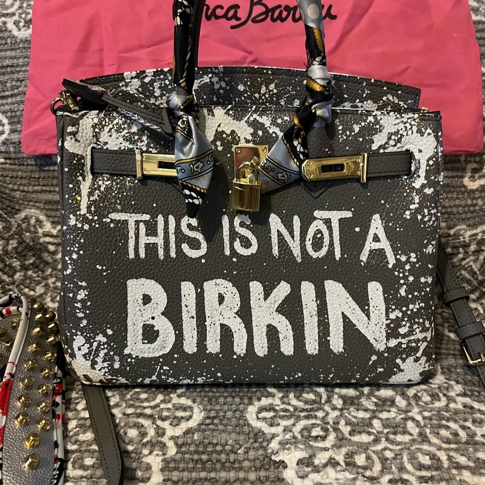 ANCA BARBU THIS IS NOT A……HAND PAINTED LEATHER SATCHEL